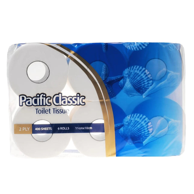 Pacific Classic 2-ply (6 Pack) - 400 Sheets/Roll, 6 Rolls/Pack, Carton of 8 Packs