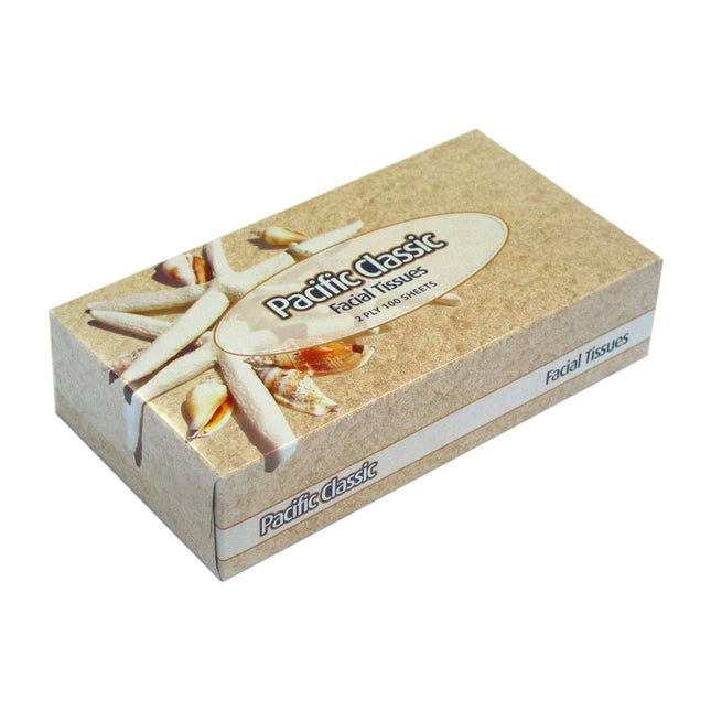 Pacific Classic 2-Ply Facial Tissues - 100 Tissues/Pack, Carton of 48