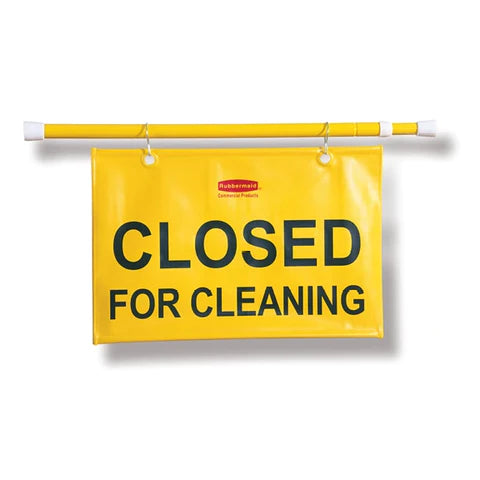 Rubbermaid "Closed for Cleaning" Hanging Sign, Yellow