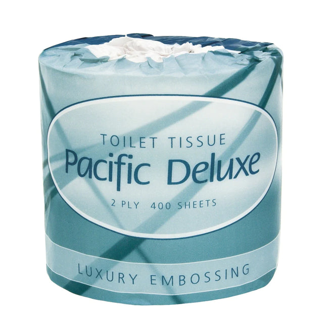 Pacific Deluxe Roll Toilet Tissue 2-Ply - 400 Sheets/Roll, Carton of 48 Rolls