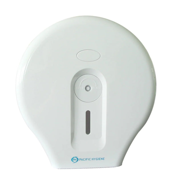 Pacific Hygiene Single Jumbo Toilet Roll Dispenser - White, Black