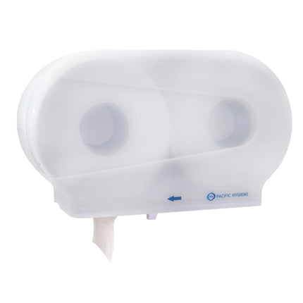 Pacific Hygiene Double Jumbo Toilet Roll Dispenser - White, Black