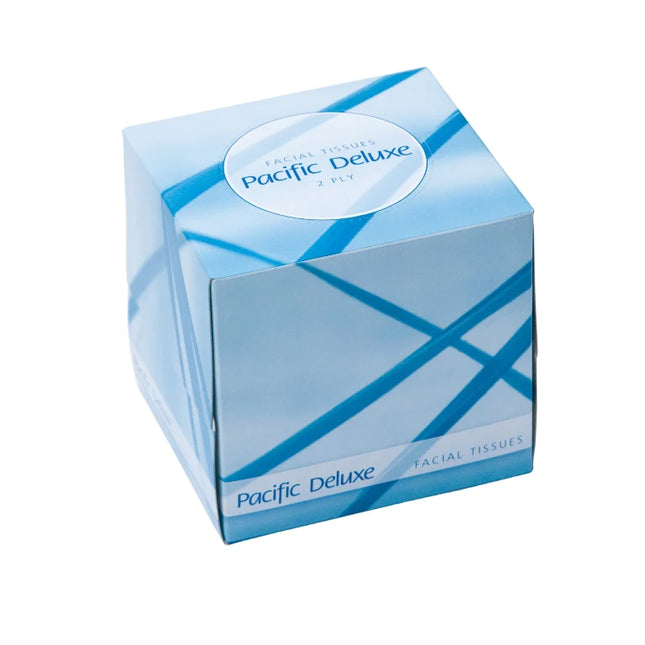 Pacific Deluxe 2-Ply Facial Tissue Cube - 90 Tissues/Pack, Carton of 48