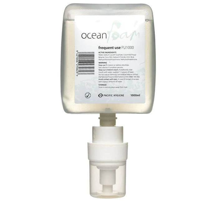 Ocean Foam Frequent Use Foaming Hand Soap - 1000ml/Cartridge, Carton of 6