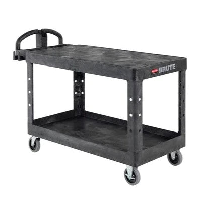 Rubbermaid BRUTE  Heavy Duty Ergo Handle Utility Cart, Flat Shelf - Small, Medium, Large