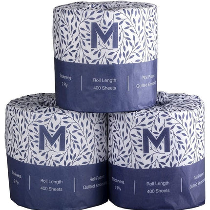 Wrapped Toilet Tissue  White 2 Ply - 400 Sheets, 700 Sheets - Carton of 48 Rolls, 1000 Sheets - Carton of 18 Rolls
