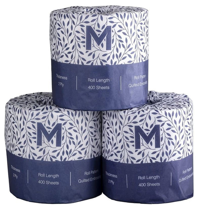 Wrapped Toilet Tissue  White 2 Ply - 400 Sheets, 700 Sheets - Carton of 48 Rolls, 1000 Sheets - Carton of 18 Rolls