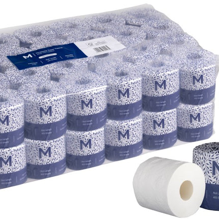 Wrapped Toilet Tissue Bale - White, 2 Ply, 400 Sheets, Carton of 48 Rolls