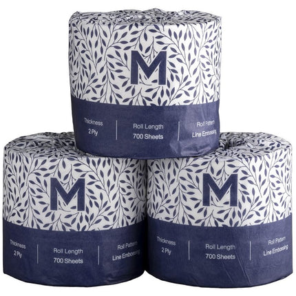 Wrapped Toilet Tissue  White 2 Ply - 400 Sheets, 700 Sheets - Carton of 48 Rolls, 1000 Sheets - Carton of 18 Rolls
