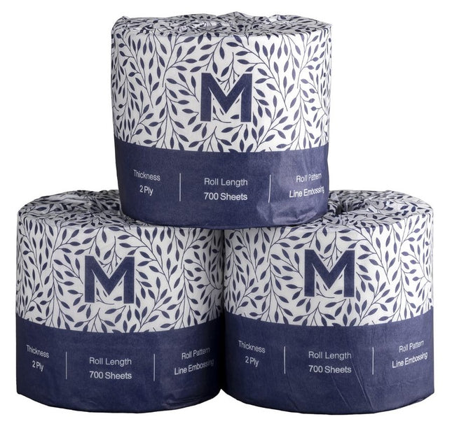 Wrapped Toilet Tissue  White 2 Ply - 400 Sheets, 700 Sheets - Carton of 48 Rolls, 1000 Sheets - Carton of 18 Rolls