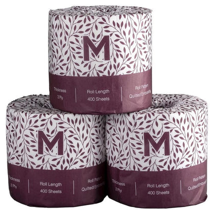 Luxury Wrapped Toilet Tissue White - 400 Sheets/2 Ply, 250 Sheets/3 Ply, Carton of 48 Rolls
