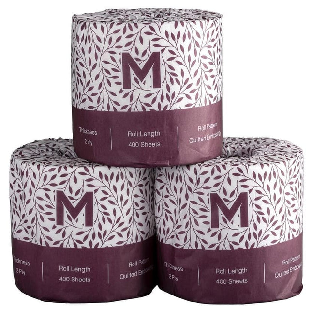 Luxury Wrapped Toilet Tissue White - 400 Sheets/2 Ply, 250 Sheets/3 Ply, Carton of 48 Rolls