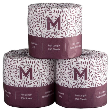 Luxury Wrapped Toilet Tissue White - 400 Sheets/2 Ply, 250 Sheets/3 Ply, Carton of 48 Rolls