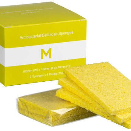 All Purpose Sponges - Green, Pink, Blue, Yellow, Carton of 15 Sponges