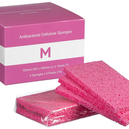 All Purpose Sponges - Green, Pink, Blue, Yellow, Carton of 15 Sponges