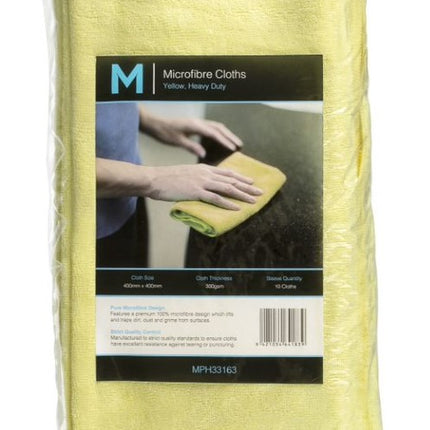 Microfibre Cloths - Blue, Green, Red, Yellow, White, 10 Cloths/Pack, Carton of 5 Packs