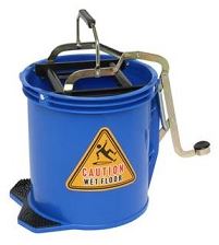 Metal Wringer Bucket 16L - Blue, Green, Red, Yellow, Carton of 2 Buckets