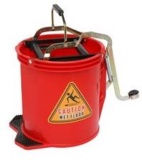 Metal Wringer Bucket 16L - Blue, Green, Red, Yellow, Carton of 2 Buckets