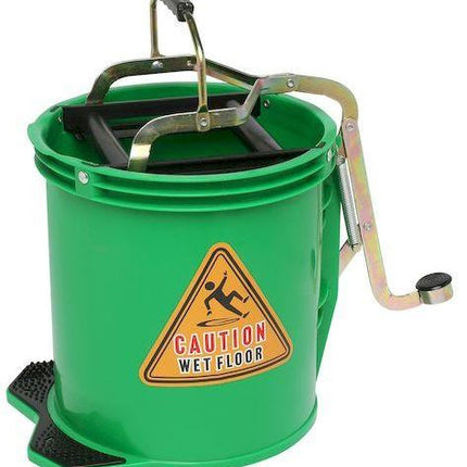 Metal Wringer Bucket 16L - Blue, Green, Red, Yellow, Carton of 2 Buckets