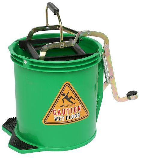 Metal Wringer Bucket 16L - Blue, Green, Red, Yellow, Carton of 2 Buckets