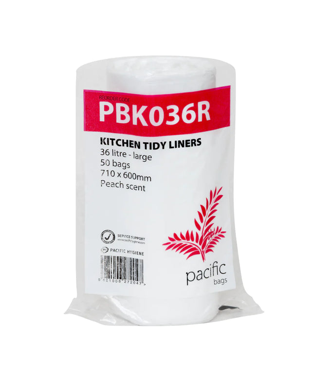 Pacific Kitchen Tidy Liner Roll 36L, 50/Roll - Carton of 20