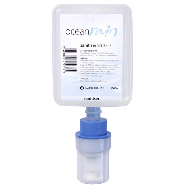 Ocean Rain Hand Sanitiser - 1000ml/Cartridge, Carton of 6