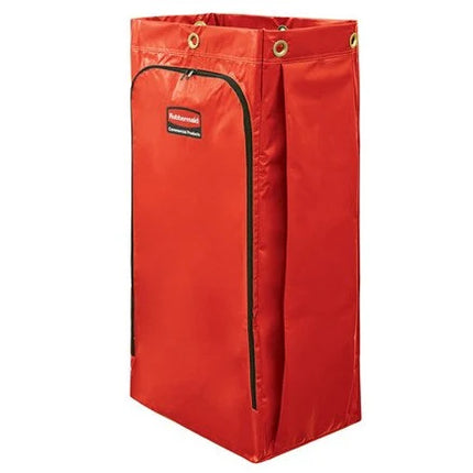 Rubbermaid Janitorial Cleaning Cart Vinyl Bag, Yellow, Red, Black