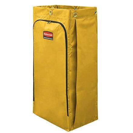 Rubbermaid Janitorial Cleaning Cart Vinyl Bag, Yellow, Red, Black