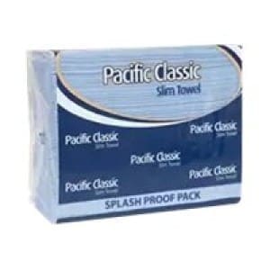 Pacific Classic Slim Towel Blue - 200 Sheets/Pack, Carton of 18 Packs