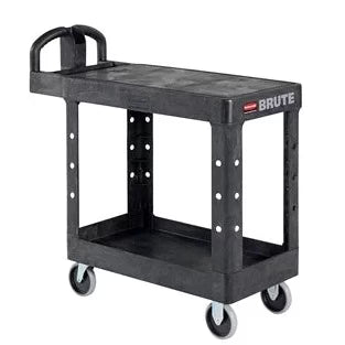 Rubbermaid BRUTE  Heavy Duty Ergo Handle Utility Cart, Flat Shelf - Small, Medium, Large