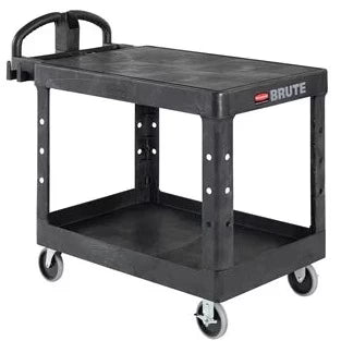 Rubbermaid BRUTE  Heavy Duty Ergo Handle Utility Cart, Flat Shelf - Small, Medium, Large